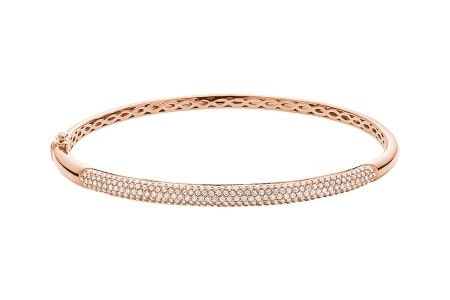 A rose gold bangle with pave diamonds from RNB Jewellers