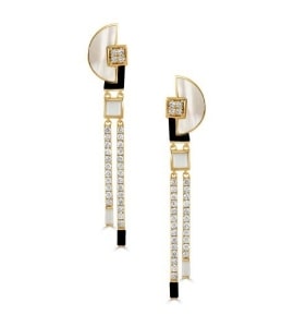 A pair of gemstone drop earrings from Doves by Doron Paloma’s Gatsby collection.