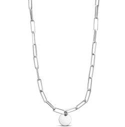 Miss Mimi Silver Paper Clip Necklace 04-403614-01-DI
