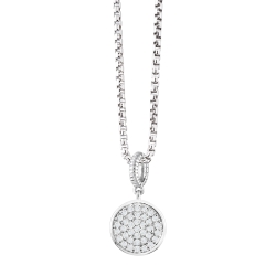 Miss Mimi Pave Circle Silver Necklace 09-021346-01