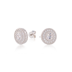 Miss Mimi Heritage Round Silver Earrings 13-021789