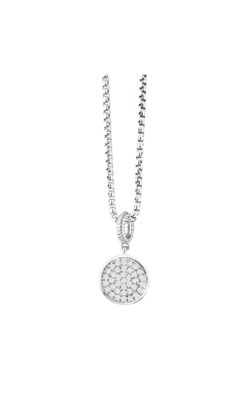 Miss Mimi Pave Circle Silver Necklace 09-021346-01