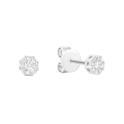 RNB Diamond Flower Cluster Stud Earrings 13-04FL15