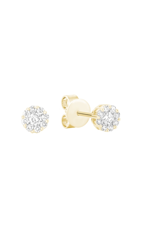 RNB Diamond Flower Cluster Stud Earrings 13-04FL25Y