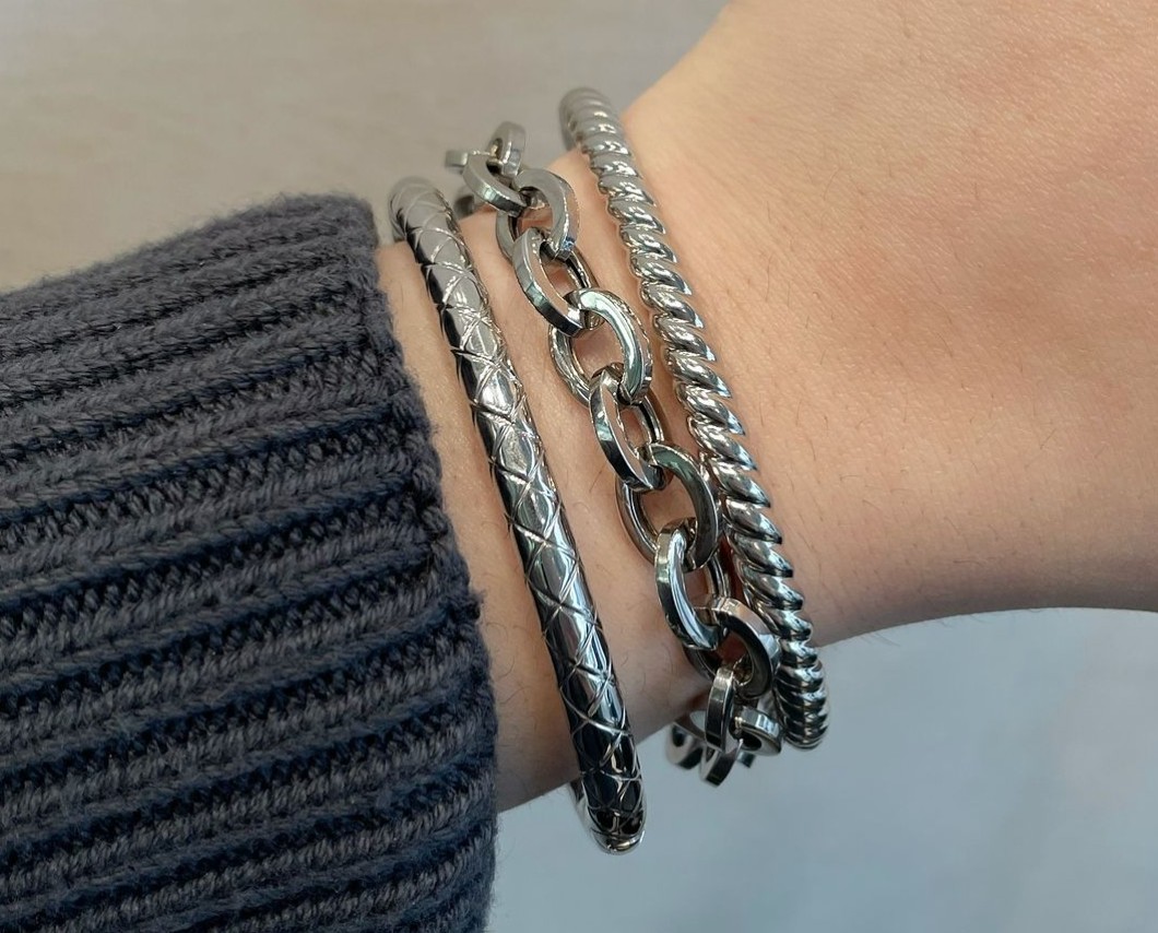 Miss Mimi silver bracelets for everyday glam for moms