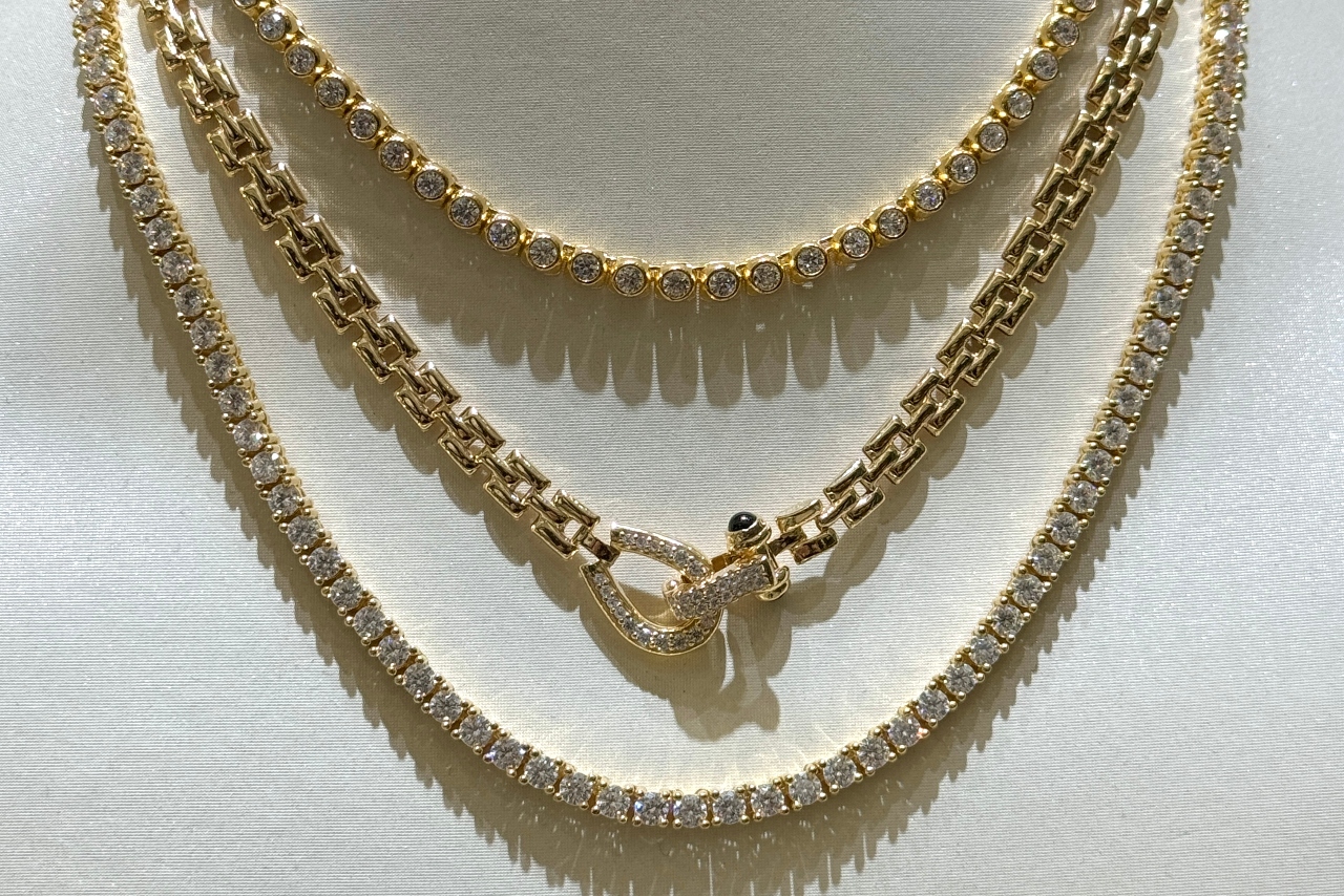 gold statement necklaces at Damiani Jewellers